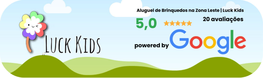 Print de avaliação nota 5 no Google para a Luck Kids, aluguel de brinquedos para festas na Zona Leste de São Paulo