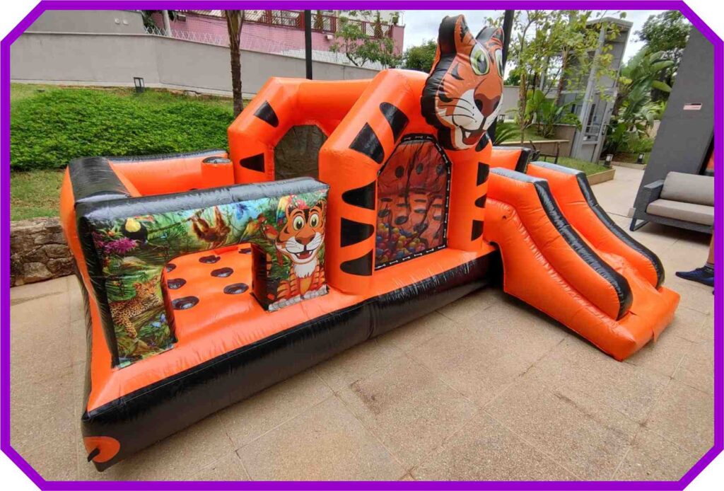 Multi Play Tigrão Inflável Temático para aluguel em festa infantil na Zona Leste de São Paulo - Luck Kids