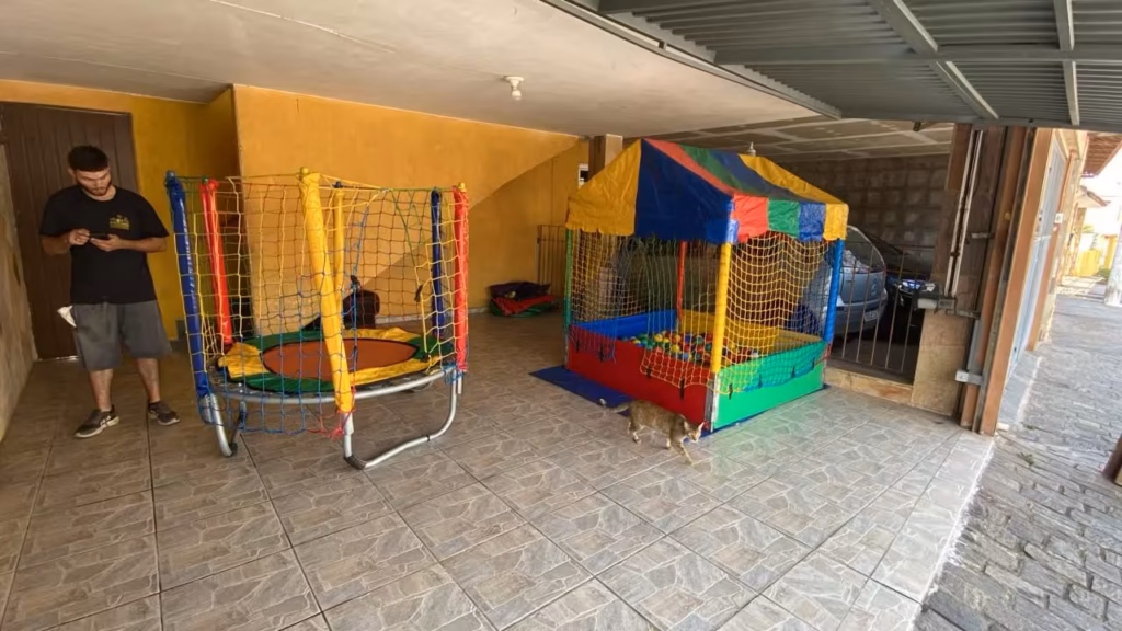 Cama Elástica pequena muito utilizadas em evento que tem animação e recreação para complementar as atividades